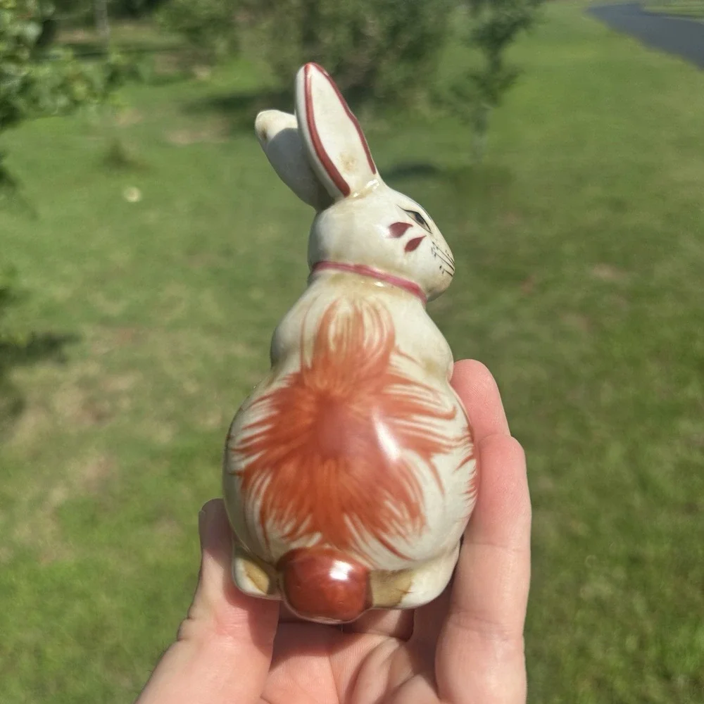 Staffordshire Style Bunny Rabbit Small Porcelain Figurine 4